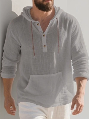 Plain Color Loose Long Sleeve Casual Hoodies