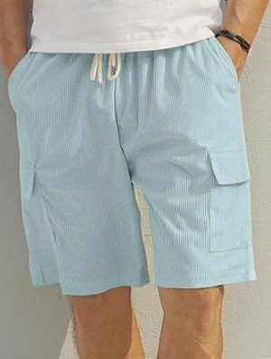 Cargo Lace Up Pure Color Athleisure Short Pants