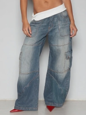 Distressed Multi Pocket Loose Denim Jeans
