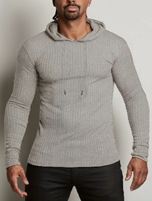 Solid Color Texture Hooded Leisure Tee