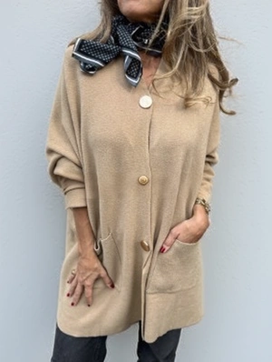 Knitting V Neck Button Up Loose Cardigan