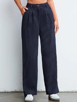 Colorblock Striped Wide Leg Casual Pants