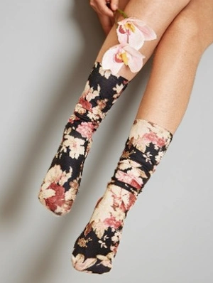 Print Printed Preppy Nylon Stockings Socks