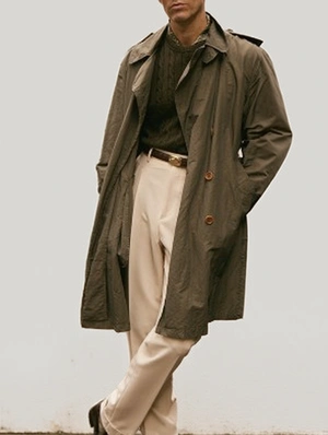Plain Color Lapel Business Long Coats