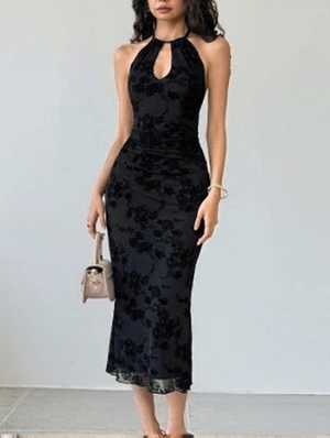 Flower Strapless Backless Sleeveless Dress