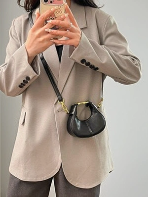 Pure Color Moon Exquisite Shoulder Bags
