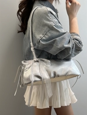 Bow Lace Detail Tie-wrap Shoulder Bags