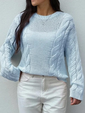 Flounce Pullover Long Sleeve  Sweater