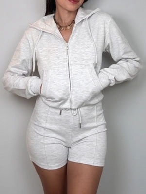 Long Sleeved Sweatshirt Shorts  2 Pcs Set