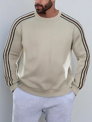 Walf Checks Patchwork Striped Sweatshirt