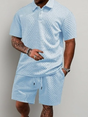 Drawstring Short Sleeve Short Sets