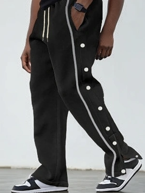 Side Slit Leisure Long Pant Cropped