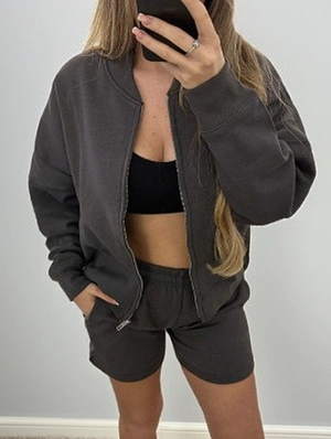Cardigan Stand Collar Long Sleeve Pant Sets