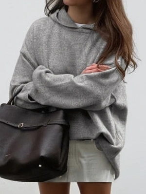 Plain Color Fluffy Hooded Long Sleeve Woolen Sweatshirts