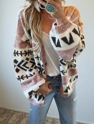 Crewneck Long Sleeve Cardigan Coat