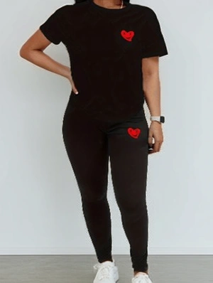 Heart Smile Face Short Sleeve Pant Sets