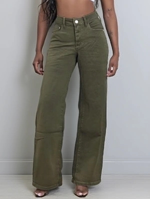 Vintage Washed Denim Straight High Rise Jeans