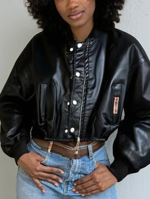 Vintage Badge Embroidery Zipper Peacoat