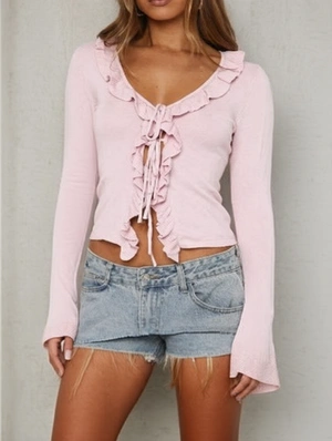 Ruffle Tie-wrap European T-shirts