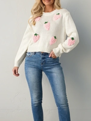 Pattern Long Sleeve Pullover Sweater