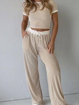 Drawstring High Rise Bodycon Pant Sets