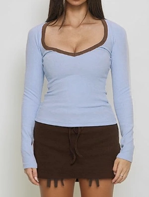 Bodycon V Neck Long Sleeve T-shirts