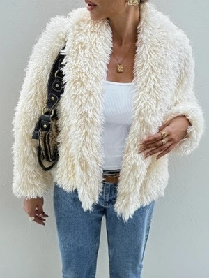 Fluff Pure Color Casual Cardigan 