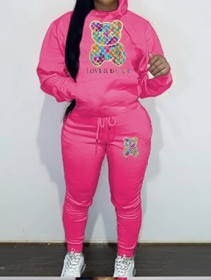 Drawstring Pullover Hooded Pant Sets