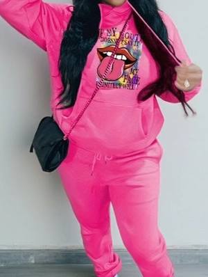 Drawstring Print Ankle-tied Pant Sets