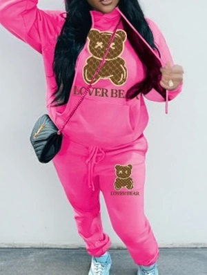 Cartoon Pattern Ankle-tied Long Sleeve Pant Sets