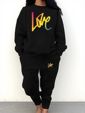 Print Pullover Leisure Pant Sets