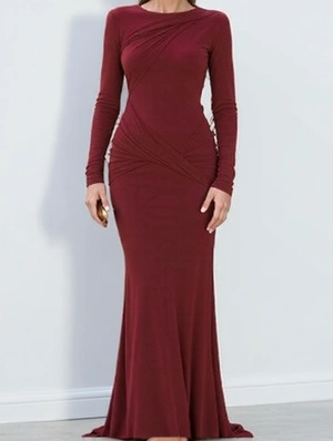 Hollow-out Pullover Elegant Long Sleeve Dress