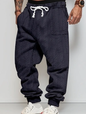 Pure Color Tie-wrap Mid-rise Long Pant 