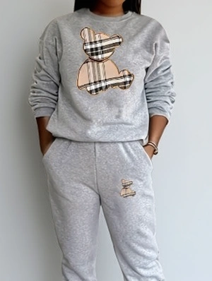 Cartoon Pattern Loose Slit Pocket Pant Sets