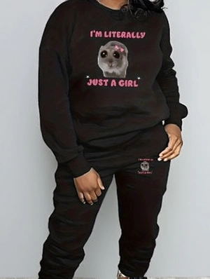 Print Pullover Baggy Pant Sets