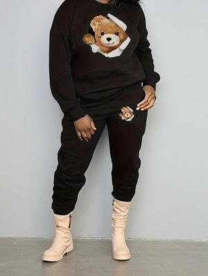 Cartoon Pattern Loose Long Sleeve Pant Sets