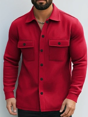 Patchwork Pure Color Casual Shirts