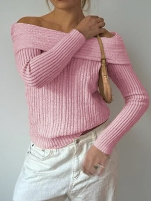 Pullover Solid Color Straight Across  Sweater