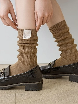 Elastic Leisure Knee Patch High Socks