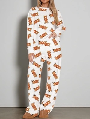 Cartoon Pattern Baggy Long Sleeve Pajamas