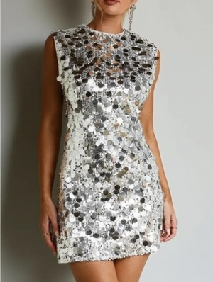 Sequin Fitted Sleeveless A-line Mini Dress