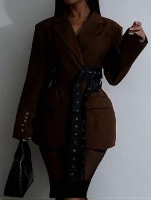 Irregular Notch Lapel Waist Slimming Blazers