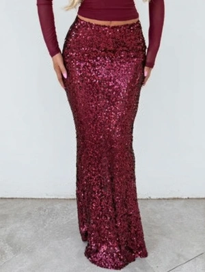 Patchwork Sequin Mid-rise Skirts