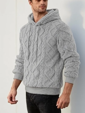 Elastic Jacquard Weave Baggy Hoodies Sweatshirt