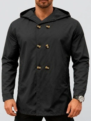 Patchwork Solid Color Double-breasted Short Coats