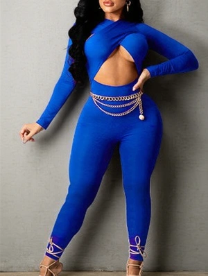 Wrap Bandage Hollow-out Fitted Jumpsuits