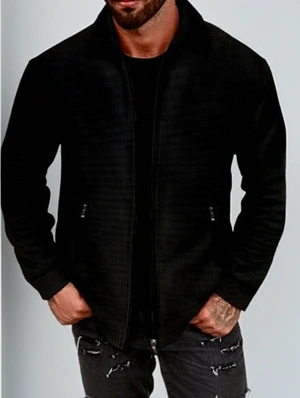 Solid Color Texture Zipper Short Coats