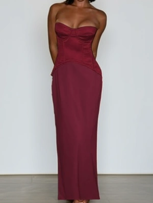 Fishbone Elasticized Straight Across Sleeveless Dress
