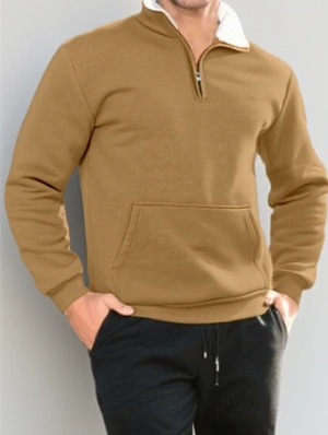 Loose Stand Collar Long Sleeve Hoodies  Sweatshirt