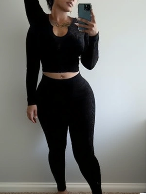 Ribbed U Neck Cropped Bodycon Pant Sets
